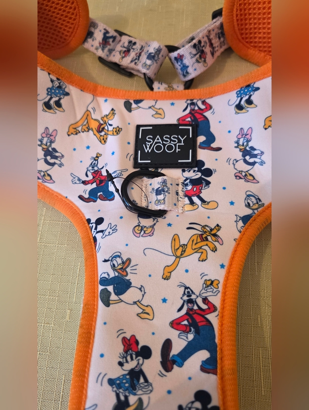 Sassy Woof Disney Character Dog Harness - Orange Trim